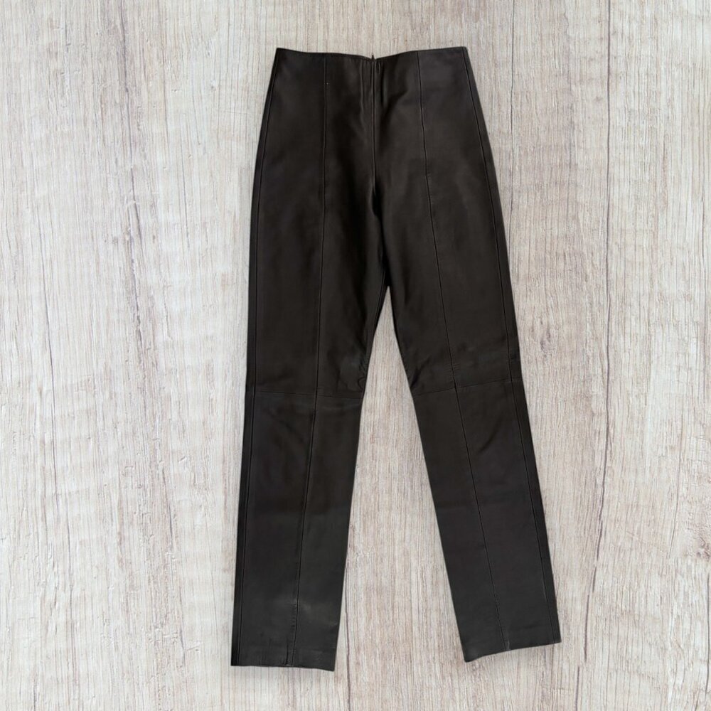 Michael Hoban North Beach Leather Pants Black Straight Leg Size 2